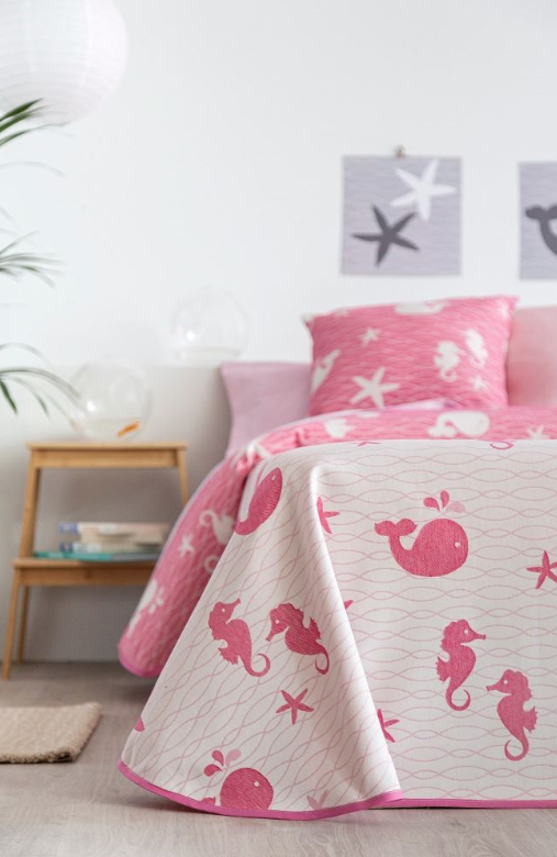 Colcha Boutí Infantil Reversible Ocean Rosa - Imagen 2