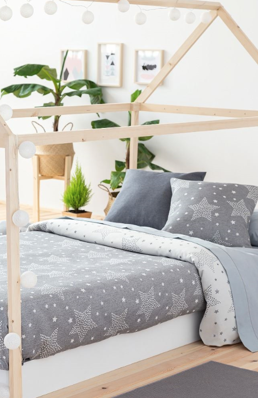 Colcha Boutí Infantil Reversible Stars Gris - Image 2